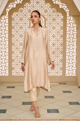 DA-1859 BEIGE EMBROIDERED KURTA